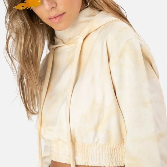 Adika Women’s Twinkie Cropped Hoodie Yellow Size Small - Picture 3 of 3